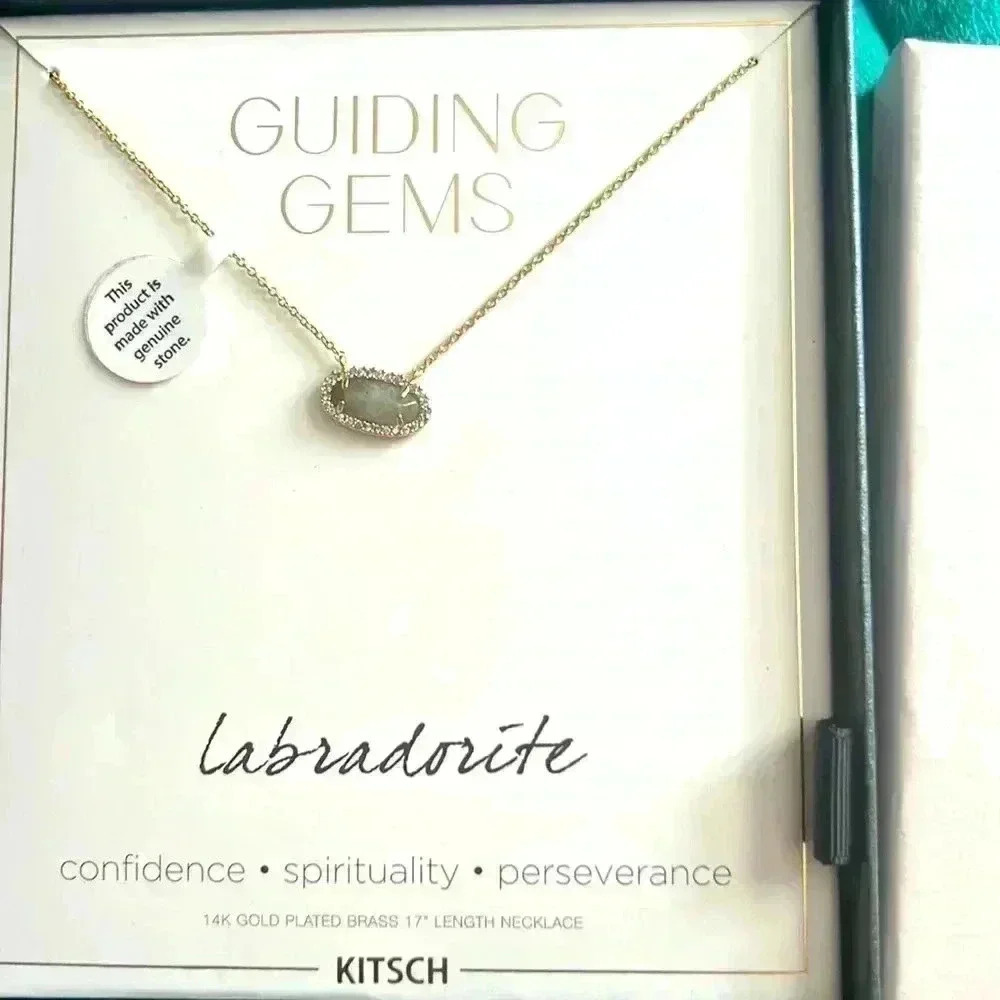 Kitsch new with box 14kt gold plated brass 17” necklace